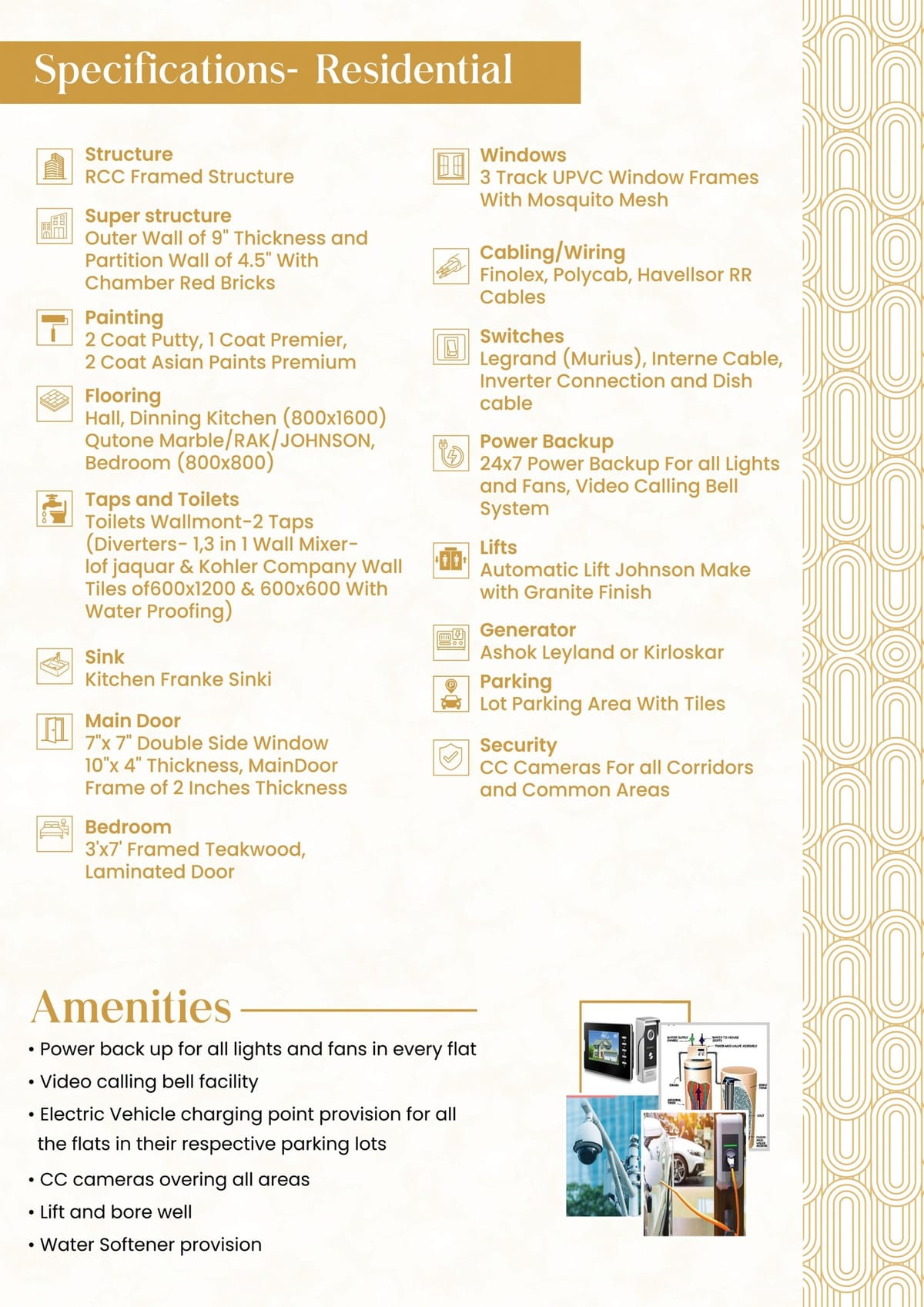 Aarunya's Avenue, 2 BHK, Kesavayagunta, Tirupati specifications sheet