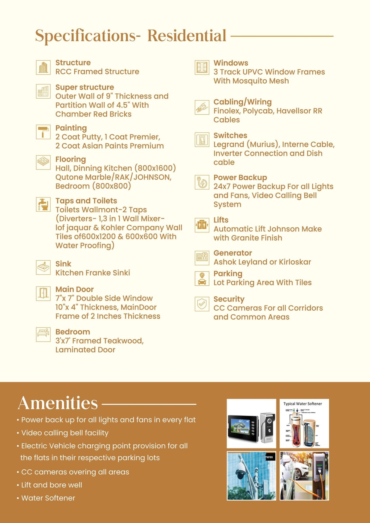 Aarunya's Padmavathi Nilayam, 3 BHK, SPMVV Road, Tirupati specifications sheet