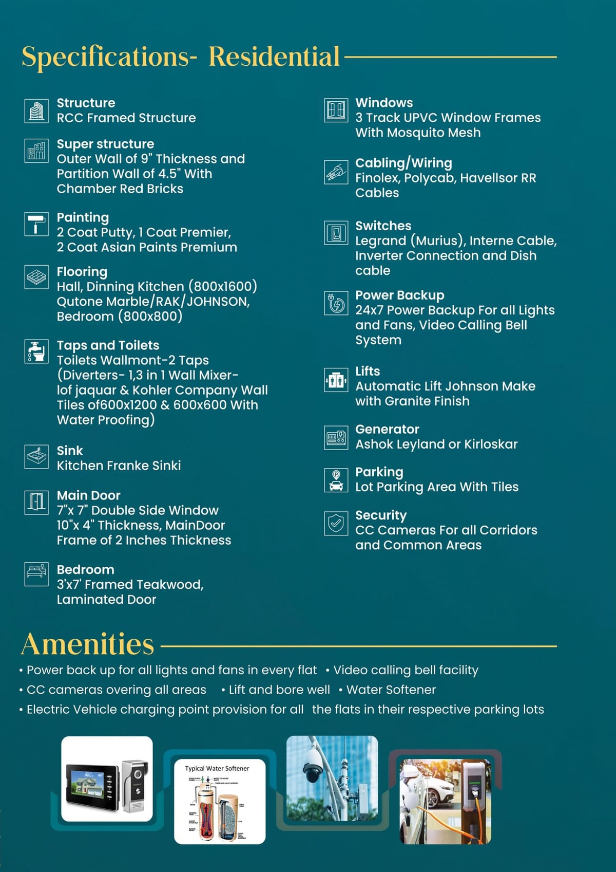 Aarunya's Pride, 3 BHK, Tirupati Railway Station area, Tirupati specifications sheet