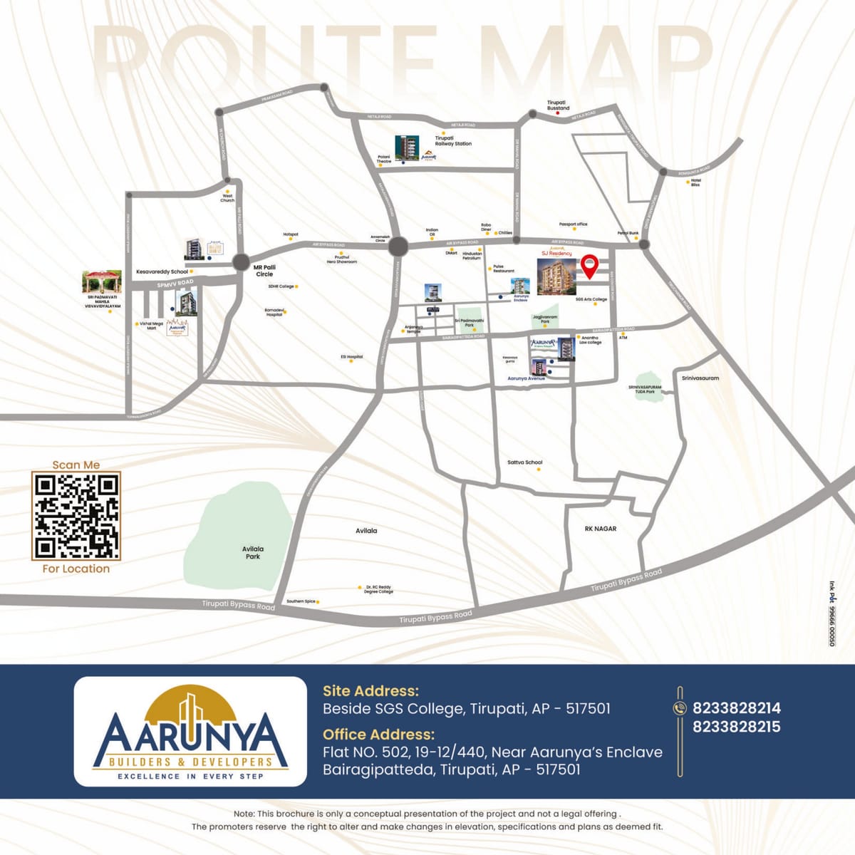 Aarunya SJ Residency, 3 BHK, Tirupati, Tirupati location map